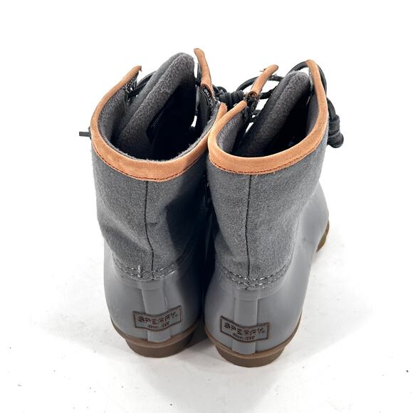 Sperry Saltwater Duck Boot 7 NWOT Gray Wool Rain Ankle Comfort Womens - Picture 5 of 8